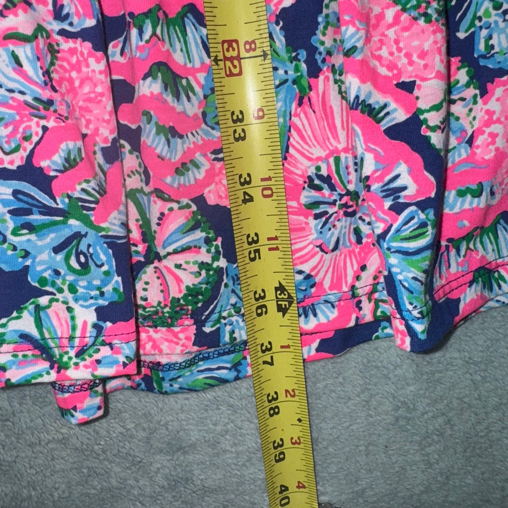 Lilly Pulitzer Lorina V-Neck Dress Oyster Bay Navy Shroom with View Sz Small NWT - Picture 11 of 12